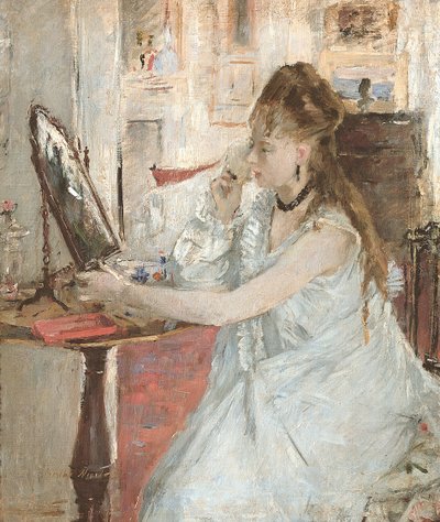 Joven mujer empolvando su cara de Berthe Morisot