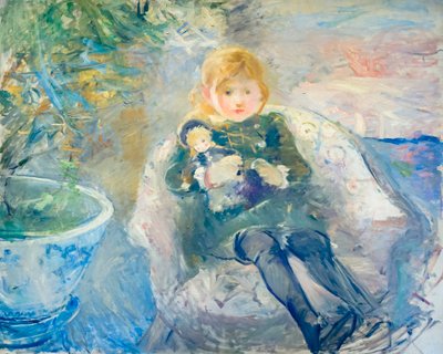 Niña con muñeca, c. 1884 (óleo sobre lienzo) de Berthe Morisot