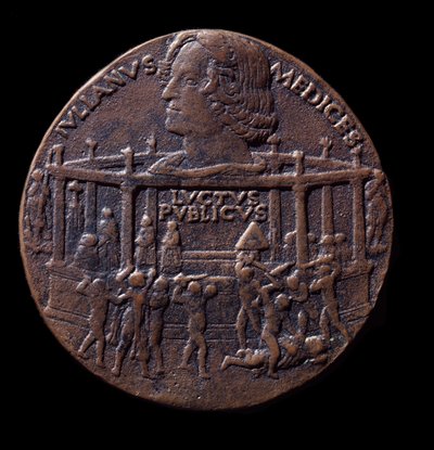 Medalla de bronce sobre la conspiración de los Pazzi (1478) de Bertoldo di Giovanni