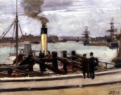 Transporte marítimo del Támesis de Bertram Priestman