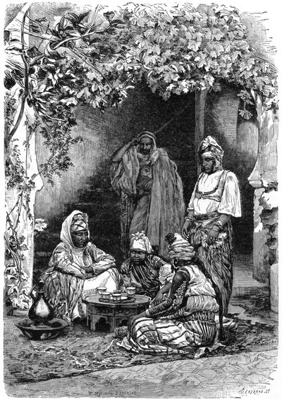 Una familia árabe de Tlemcen, Argelia, c1890 de Auguste Bertrand