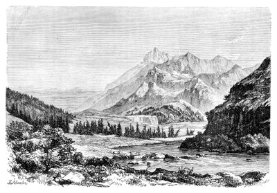 Munku-Sardyk, las montañas Sayan, Siberia, Rusia, 1895 de Auguste Bertrand