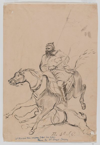 El 4º de Caballería Irregular, c.1845 (acuarela) de Bethune Donald Grant