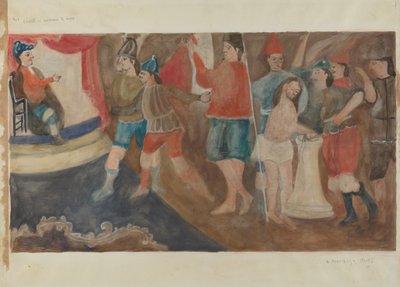Estación de la Cruz No. 1: Jesús es Condenado a Muerte, c. 1936 de Beulah Bradleigh