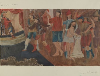 Estación de la Cruz No. 1: Jesús es condenado a muerte, c. 1936 de Beulah Bradleigh