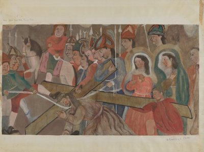 Estación de la Cruz No. 9: Jesús cae por tercera vez, c. 1936 de Beulah Bradleigh