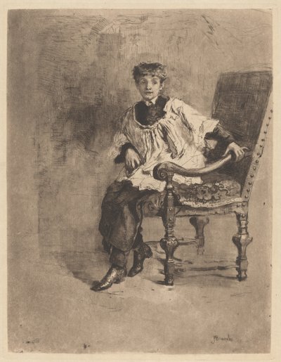 Acólito sentado, c. 1872 de Bianchi Mose