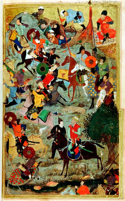 Timur atacando a los Caballeros de San Juan en Esmirna, 1402 1467 de Bihzad