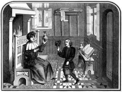 Dentro de la casa del médico, siglo XV 1849 de Bisson and Cottard