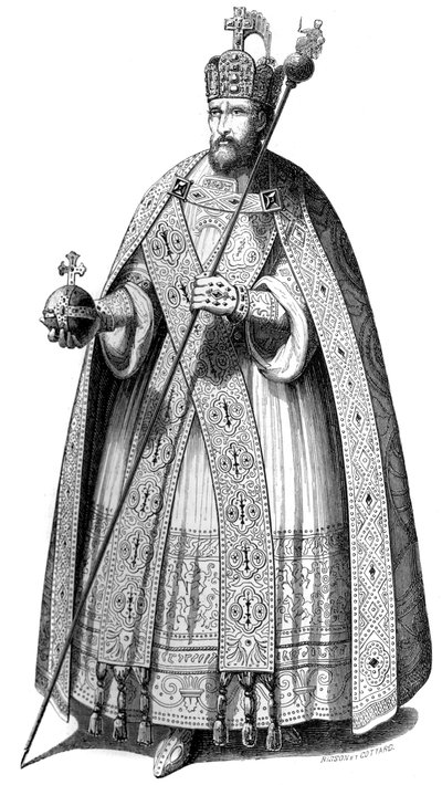 El traje usado por los emperadores durante sus coronaciones desde la época de Carlomagno, 1579-1846 de Bisson and Cottard
