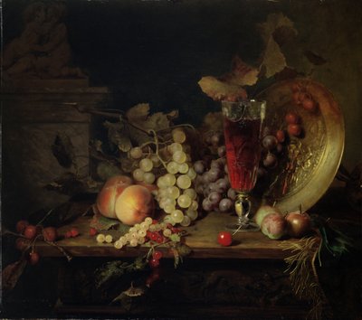Naturaleza muerta con fruta, copa de vino, 1863 de Blaise Alexandre Desgoffe