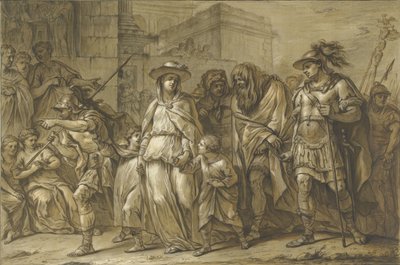 Julio Sabino y Epponina con sus dos hijos conducidos por Roma como prisioneros de Blaise Nicolas Lesueur