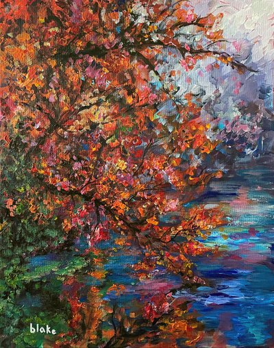 Autumn River, c.2021 (Acrílico sobre lienzo) de Blake Munch