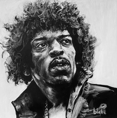 Jimi, c.2021 (Acrílico sobre lienzo) de Blake Munch