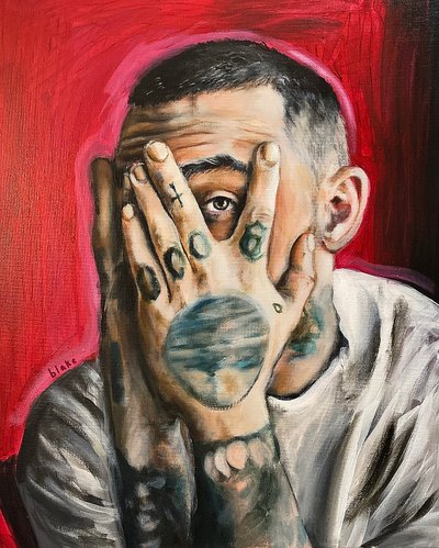 Mac Miller, c.2020 (Acrílico sobre lienzo) de Blake Munch