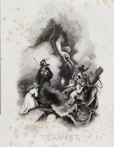 Grabado de Blanchard para el primer acto de La Tempestad de William Shakespeare de Blanchard Blanchard