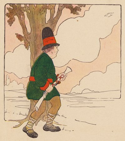 Canción infantil: Un hombrecito (litografía en color) de Blanche Fisher Wright