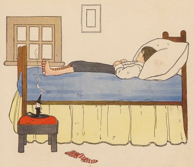 Canción infantil: Diddle Diddle Dumpling (litografía en color) de Blanche Fisher Wright