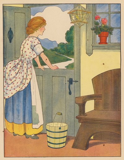 Canción infantil: El manojo de cintas azules (litografía en color) de Blanche Fisher Wright