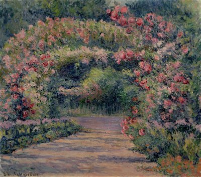 El cenador de la rosa en Giverny (óleo sobre lienzo) de Blanche Hoschede Monet
