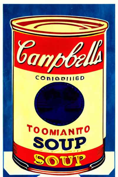 Lata de sopa con diseño llamativo de Bo Anderson