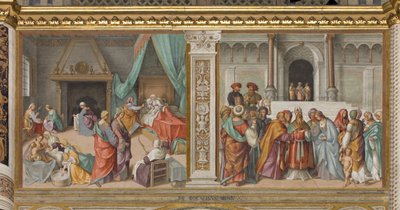 Nacimiento de la Virgen y Matrimonio de la Virgen de Boccaccio Boccaccino