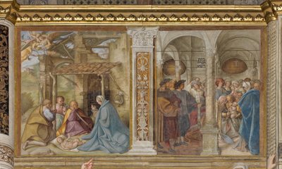 Nave Central, Cuarto Tramo Norte, Adoración de los Pastores, Circuncisión, Boccaccio Boccaccino 1516-17 de Boccaccio Boccaccino