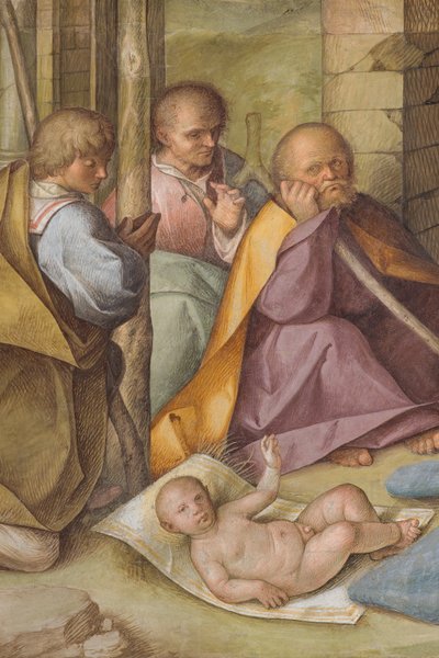 Nave central, Cuarto tramo norte, Adoración de los pastores, Boccaccio Boccaccino 1516-17, (detalle) de Boccaccio Boccaccino
