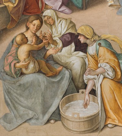 Nave Central, Segundo Tramo Norte, Nacimiento de la Virgen, (detalle) de Boccaccio Boccaccino