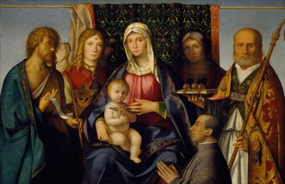 Virgen y Niño con Santos y un Donante, 1505-1515 de Boccaccio Boccaccino