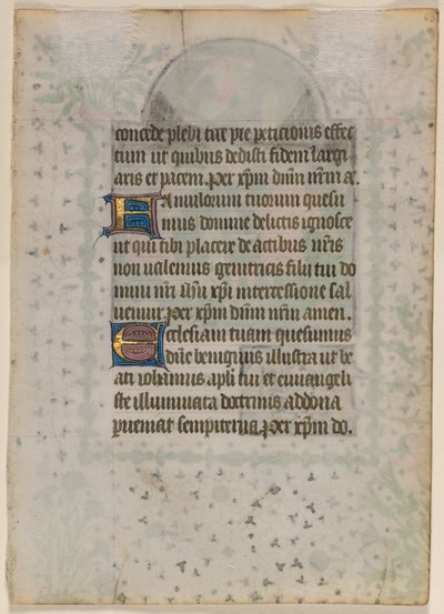 Hoja de un Libro de Horas: Texto (verso) de Boethius Illuminator