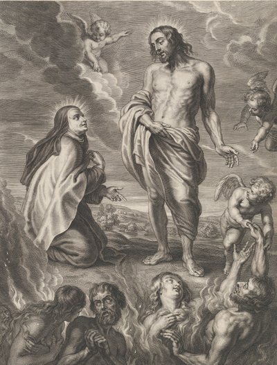 Santa Teresa de Ávila intercediendo por Bernardino de Mendoza, ca. 1640-59 de Boetius Adams Bolswert