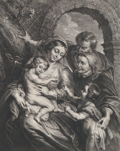 La Sagrada Familia con Santa Isabel y el niño San Juan Bautista de Boetius Adams Bolswert
