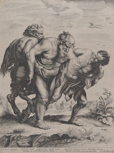 El Sileno borracho, apoyado por un sátiro y un fauno, 1625-59 de Boetius Adams Bolswert
