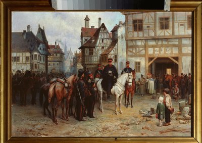 General Gebhard Leberecht von Blucher (1742-1819) avec les cosaques a Bautzen (Alemania) (General Blucher con los cosacos en Bautzen) (Bataille de Bautzen ou de Wurschen de Bogdan Willewalde