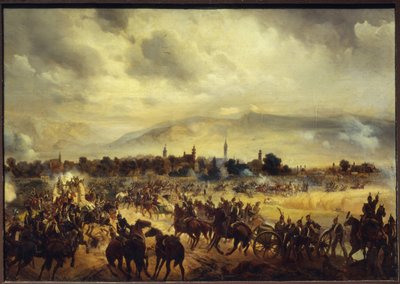 Una escena de la Guerra de la Independencia de Hungría en 1849. (Una escena de la Guerra de la Independencia de Hungría en 1849). Pintura de Gottfried (Bogdan Pavlovich) Willewalde (1818-1903), óleo sobre madera de Bogdan Willewalde