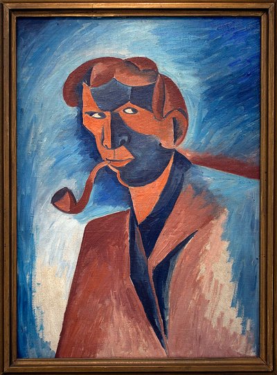 Fumando (autorretrato) de Bohumil Kubišta