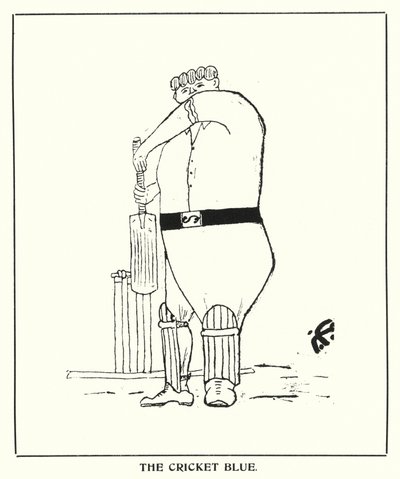 Bromas de Oxford: El azul del cricket (litografía) de Bohun Lynch