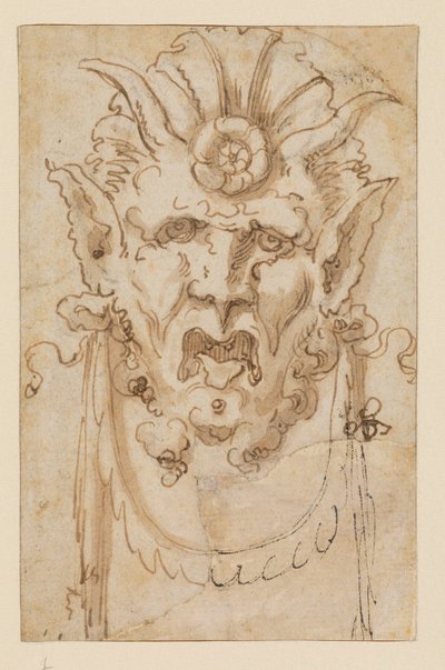 Máscara grotesca, siglo XVII de Bolognese School