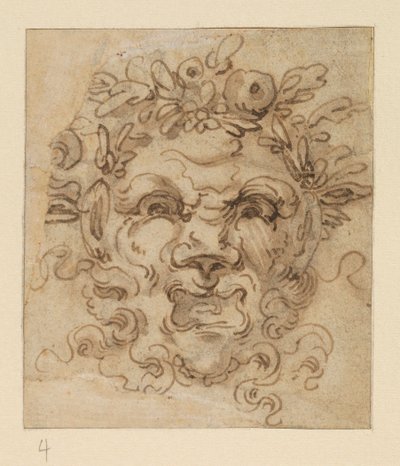 Máscara grotesca, siglo XVII de Bolognese School