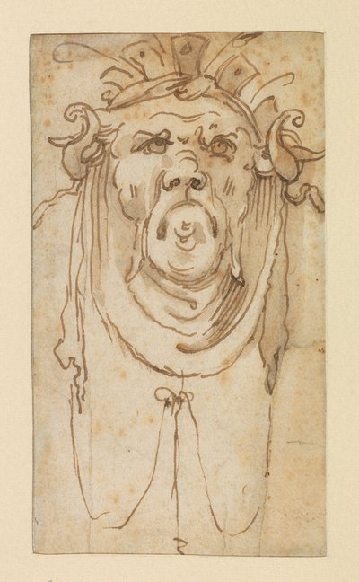 Máscara grotesca, siglo XVII de Bolognese School