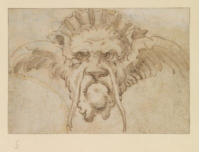 Máscara grotesca, siglo XVII de Bolognese School
