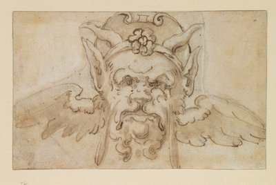 Máscara grotesca, siglo XVII de Bolognese School