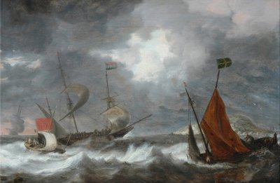 Tormenta en el Mar con Barcos de Vela de Bonaventura I Peeters
