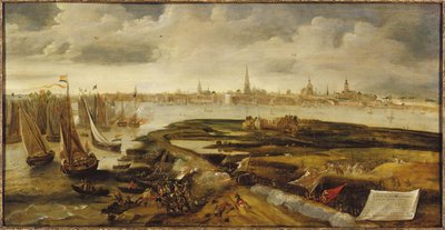 Íñigo de Borja rechaza una fuerza holandesa que intenta un desembarco cerca de Amberes, 17 de mayo de 1605 de Bonaventura Peeters the Elder