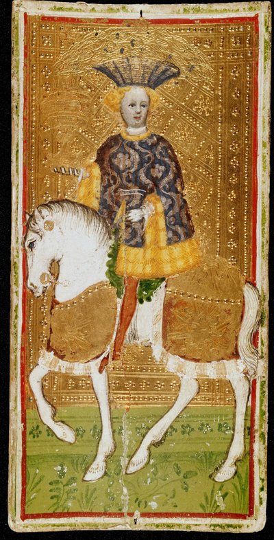 Caballero de copas. Carta del tarot de Bonifacio Bembo