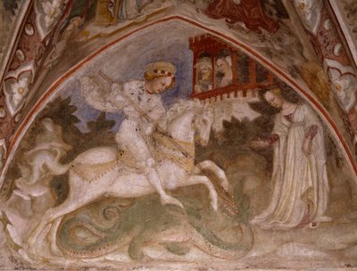 San Jorge y el Dragón, hacia 1460 (fresco) de Bonifacio Bembo
