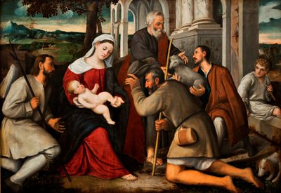 La Adoración de los pastores (óleo sobre lienzo) de Bonifazio Veronese