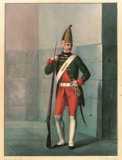 Granadero del Regimiento Izmailovsky en 1762, finales de la década de 1830 de Boris Artemyevich Chorikov