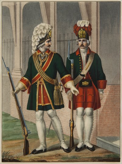 Granaderos del Regimiento Preobrazhensky en 1732-1738, principios de 1840 de Boris Artemyevich Chorikov